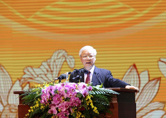 Tổng Bí thư, Chủ tịch nước Nguyễn Phú Trọng phát biểu tại Lễ kỷ niệm